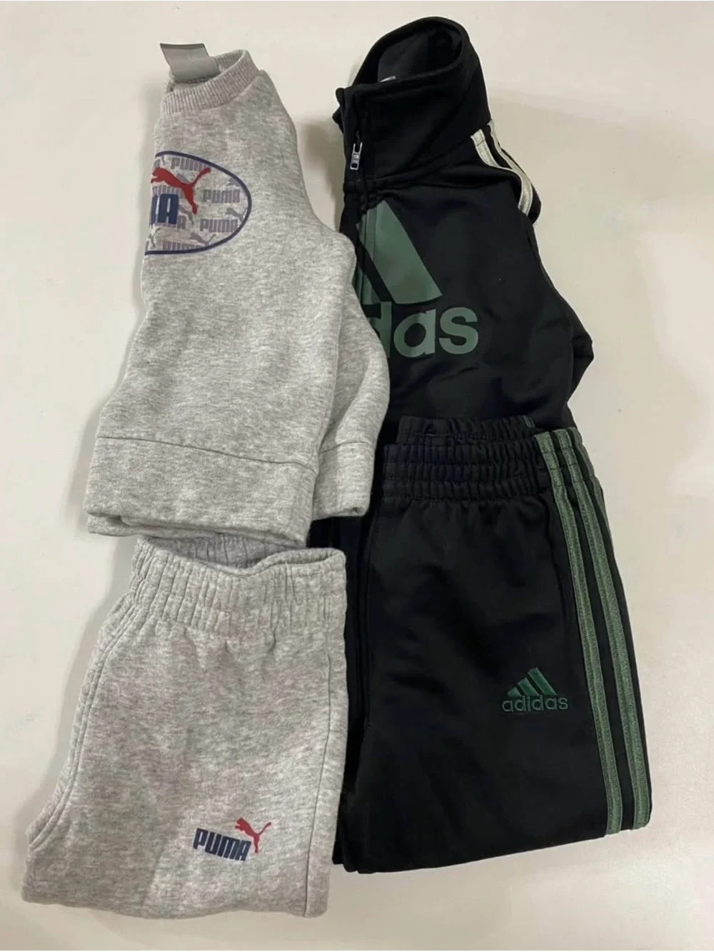 adidas Black & Green Kids Track Pants